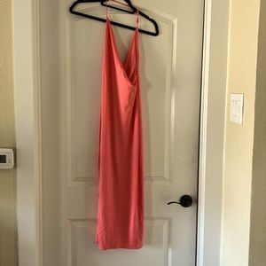 Coral halter dress